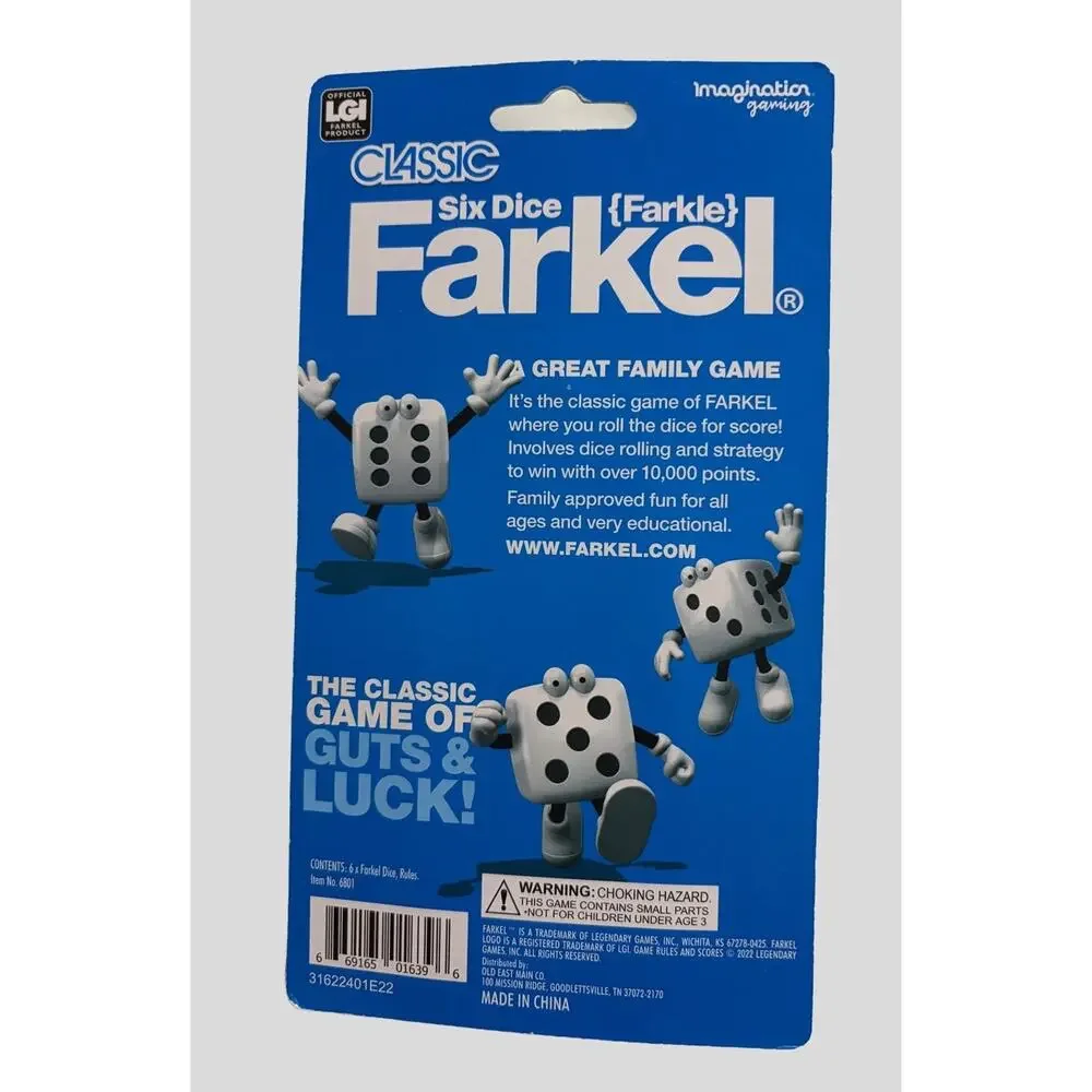 Farkel Classic Six Dice Game Travel Tube Imagination Gaming Family Party Game